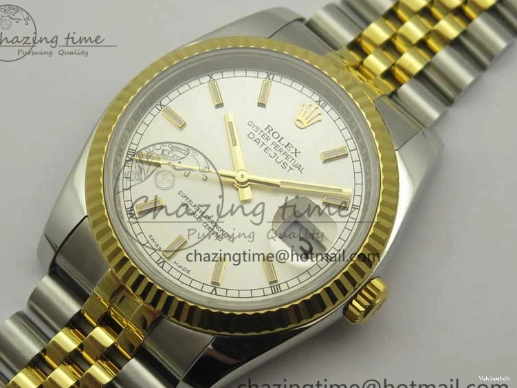 YG Stick Silver Bracelet on SS 126233 Markers ARF Jubilee Dial SS DateJust Best Edition 36 YG 1:1 SH3135 0505